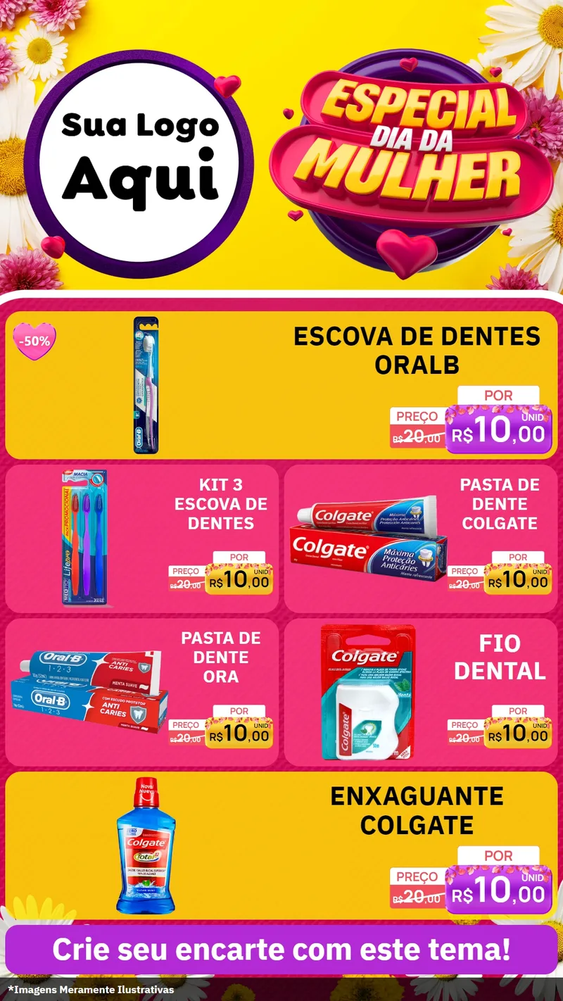 Modelo de TV para TV Vertical com o tema Especial Dia da Mulher para Higiene Pessoal