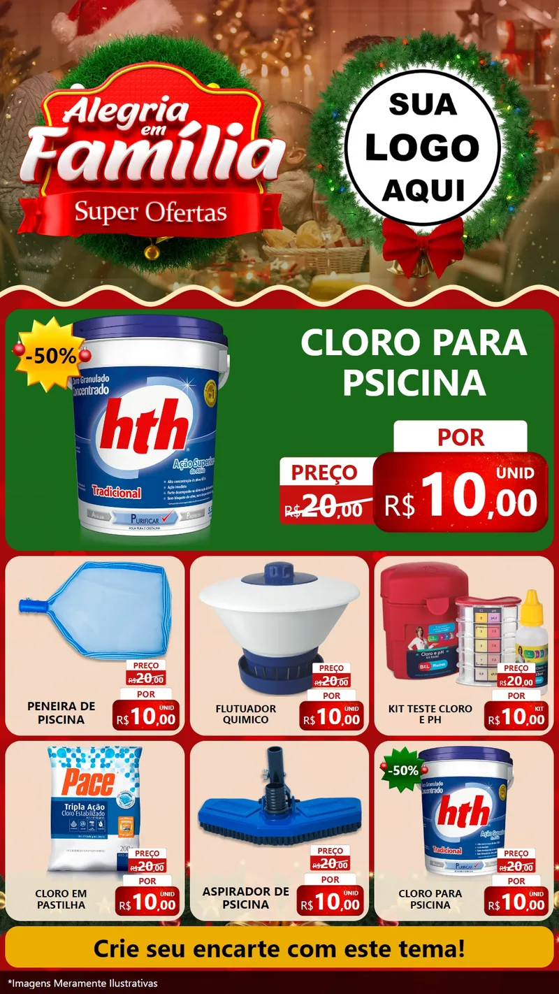 Modelo de Rede Social para Stories com o tema Alegria Em Família - Super Ofertas para Produtos para Piscina