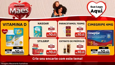 Modelo de TV para TV Horizontal com o tema Mês das Mães para Farmácia