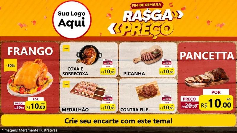 Modelo de TV para TV Horizontal com o tema Fim de Semana Rasga Preços para Assados