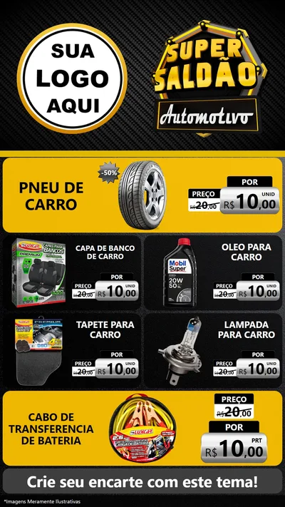 Modelo de TV para TV Vertical com o tema Super Saldão Automotivo para Auto peças