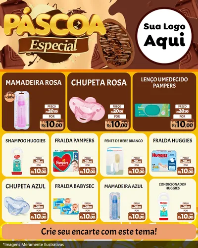 Modelo de Rede Social para Feed Instagram com o tema Páscoa Especial para Bebês