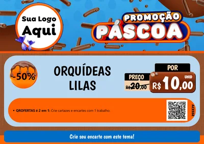 Modelo de Cartaz para Cartaz A4 Horizontal com o tema Promoção Páscoa para Floricultura e jardim