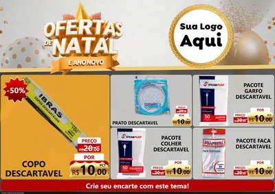 Modelo de Encarte para Encarte A4 Horizontal com o tema Ofertas De Natal E Ano Novo para Embalagens
