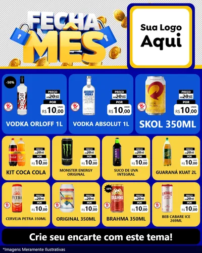 Modelo de Rede Social para Feed Instagram com o tema Fecha Mês para Distribuidora de bebidas