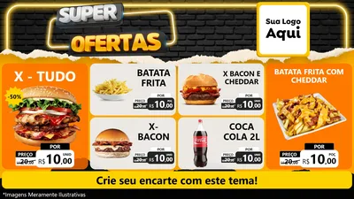 Modelo de TV para TV Horizontal com o tema Super Ofertas para Hamburgueria