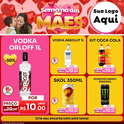 Modelo de Rede Social para Feed Facebook com o tema Semana Das Mães para Distribuidora de bebidas