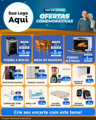 Modelo de Rede Social para Feed Instagram com o tema Dia do Idoso