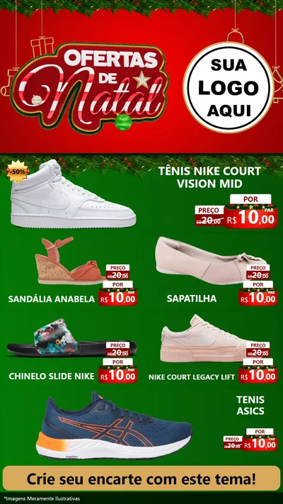 Modelo de TV para TV Vertical com o tema Ofertas de Natal para Calçados