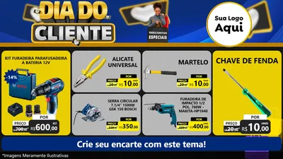 Modelo de TV para TV Horizontal com o tema Dia Do Cliente para Maquinas e Ferramentas