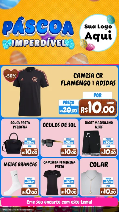 Modelo de Rede Social para Stories com o tema Páscoa Imperdível para Roupas e acessórios