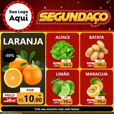 Modelo de Rede Social para Feed Facebook com o tema Segundaço para Hortifrúti