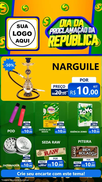 Modelo de Rede Social para Stories com o tema Dia Da Proclamação da República para Tabacaria
