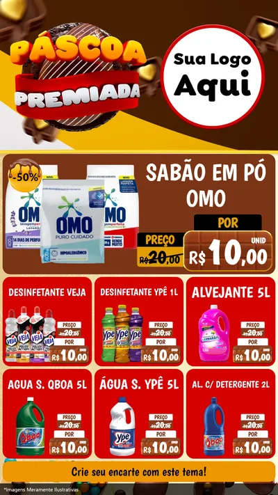 Modelo de Rede Social para Stories com o tema Páscoa Premiada para Produtos de Limpeza