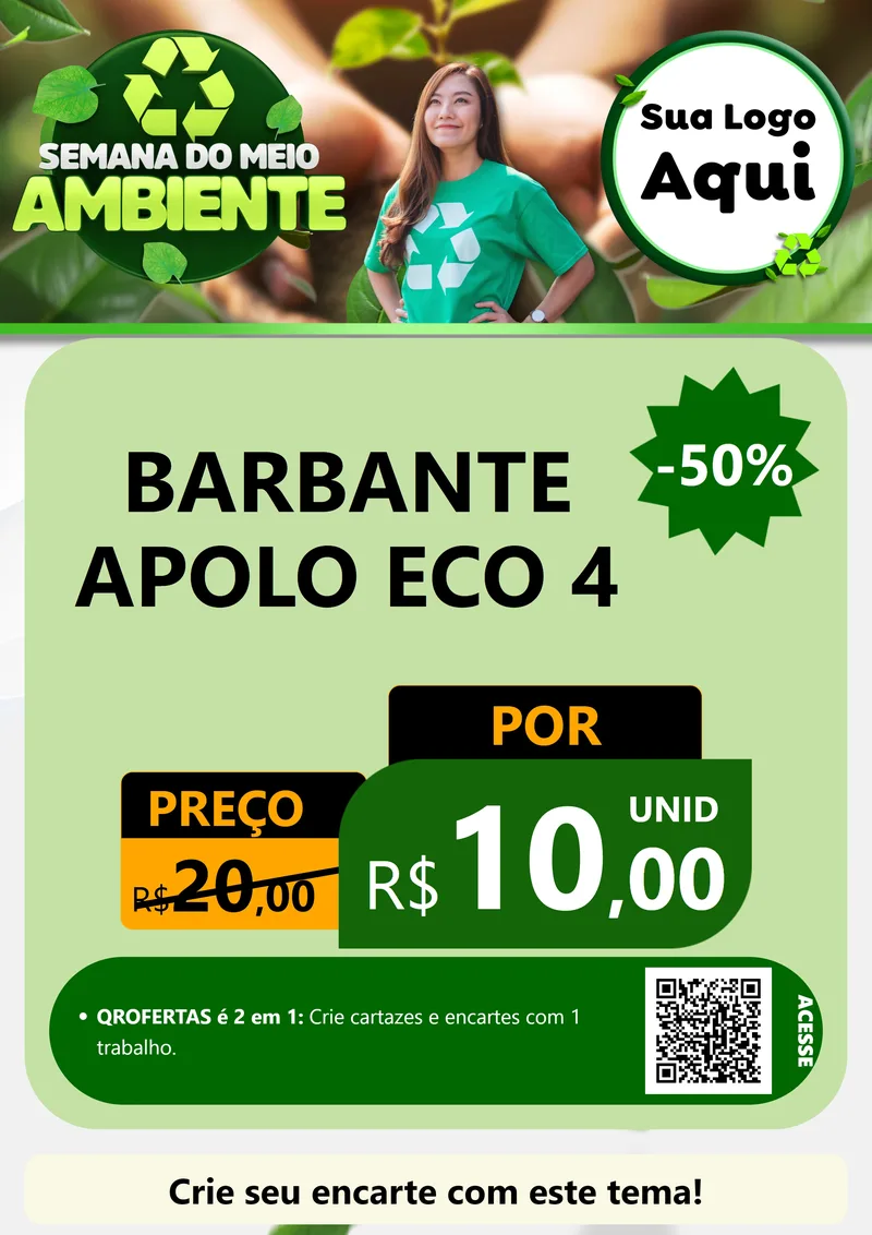 Modelo de Cartaz para Cartaz A4 Vertical com o tema Semana do Meio Ambiente para Armarinho e Aviamentos
