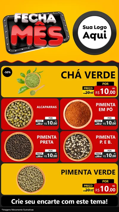Modelo de TV para TV Vertical com o tema Fecha Mês para Produtos Naturais