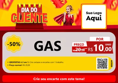 Modelo de Cartaz para Cartaz A4 Horizontal com o tema Dia do Cliente para Água e gás
