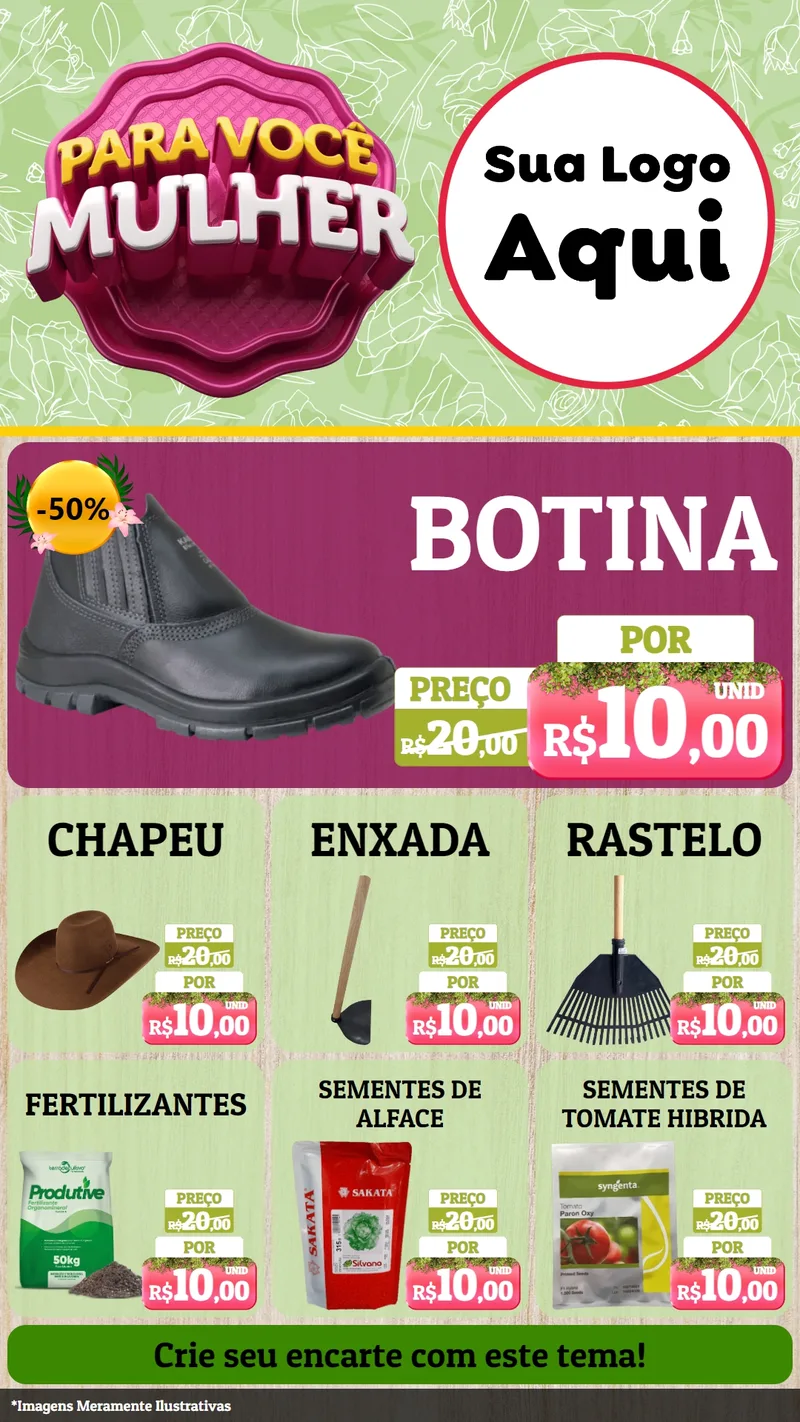 Modelo de Rede Social para Stories com o tema Para Você Mulher para Agropecuária