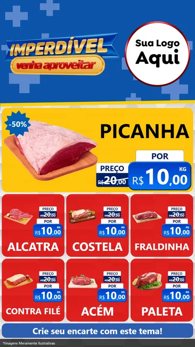 Modelo de Rede Social para Stories com o tema Imperdível para Açougue