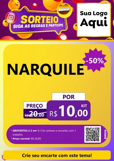 Modelo de Cartaz para Cartaz A4 Vertical com o tema Sorteio para Tabacaria