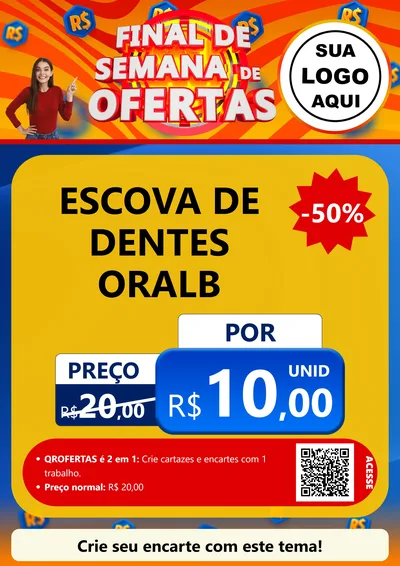 Modelo de Cartaz para Cartaz A4 Vertical com o tema Final de Semana de Ofertas para Higiene Pessoal