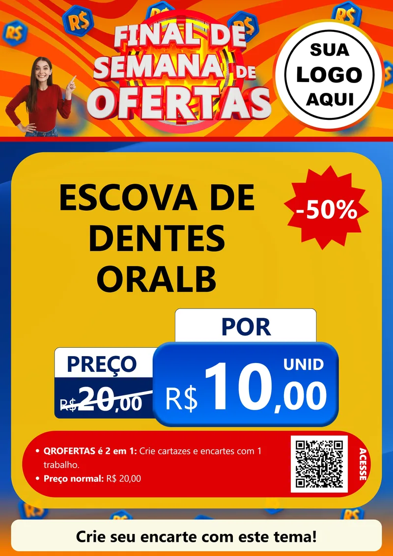 Modelo de Cartaz para Cartaz A4 Vertical com o tema Final de Semana de Ofertas para Higiene Pessoal