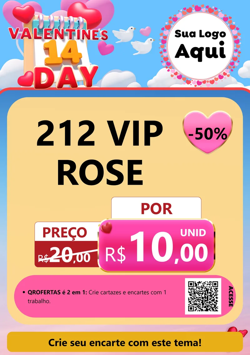 Modelo de Cartaz para Cartaz A4 Vertical com o tema Valentine's Day para Perfumes