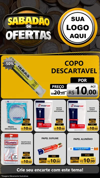 Modelo de Rede Social para Stories com o tema Sabadão de Ofertas para Embalagens