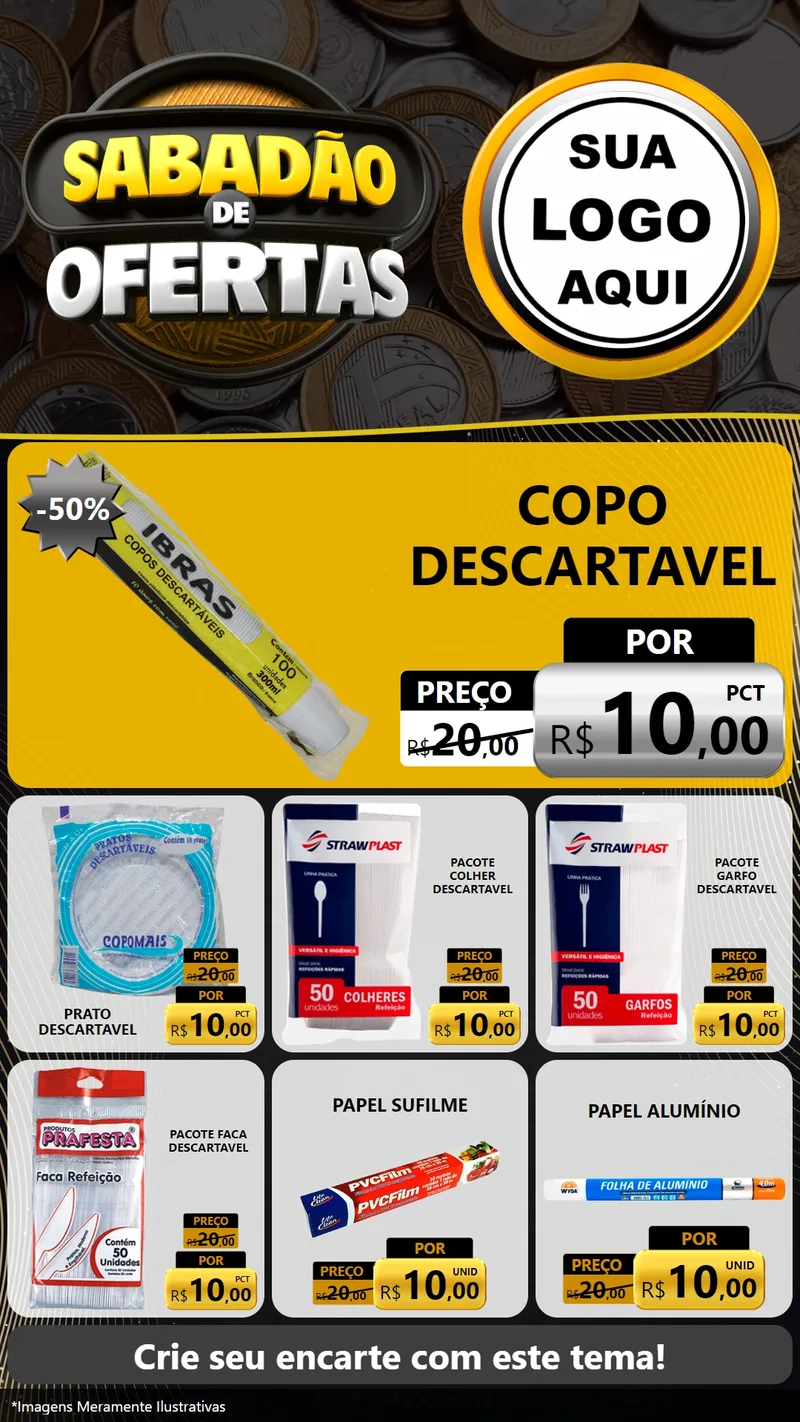 Modelo de Rede Social para Stories com o tema Sabadão de Ofertas para Embalagens