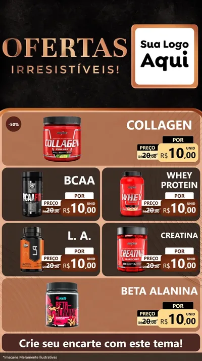 Modelo de TV para TV Vertical com o tema Ofertas Irresistíveis! para Suplementos alimentares