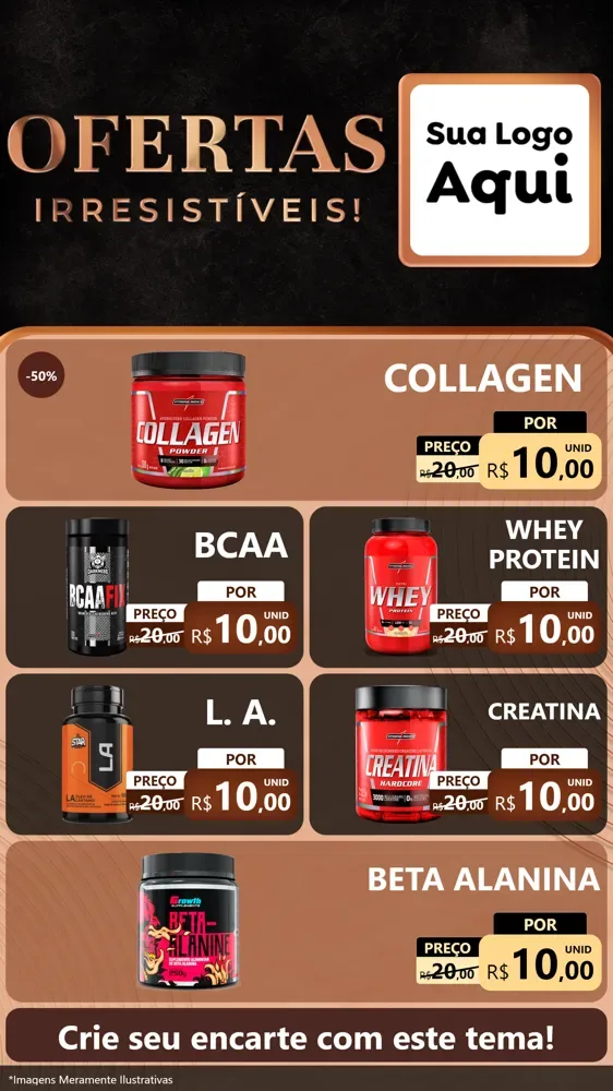 Modelo de TV para TV Vertical com o tema Ofertas Irresistíveis! para Suplementos alimentares