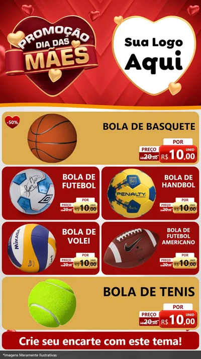 Modelo de TV para TV Vertical com o tema Promoção Dia das Mães para Artigos Esportivos