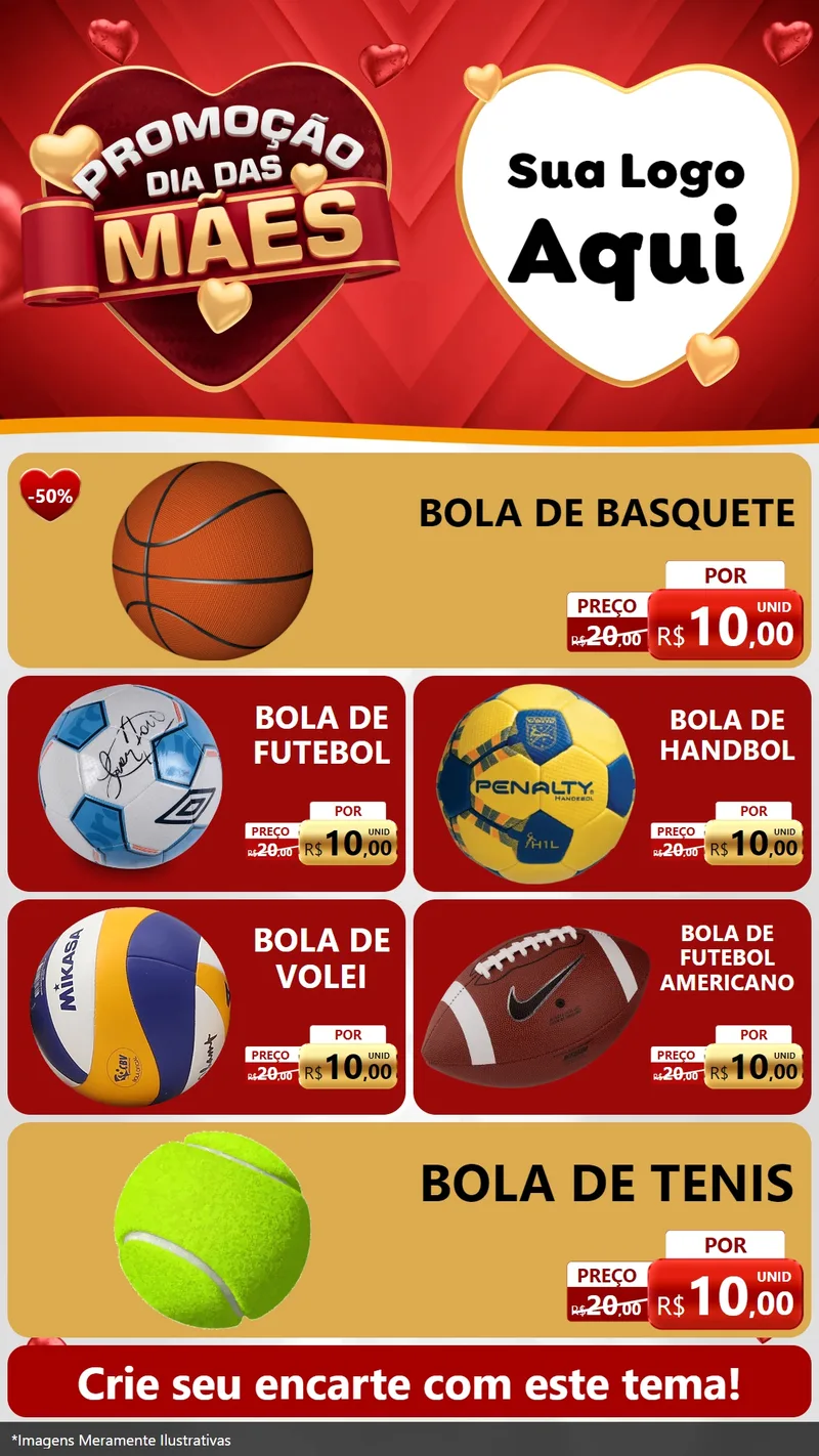 Modelo de TV para TV Vertical com o tema Promoção Dia das Mães para Artigos Esportivos