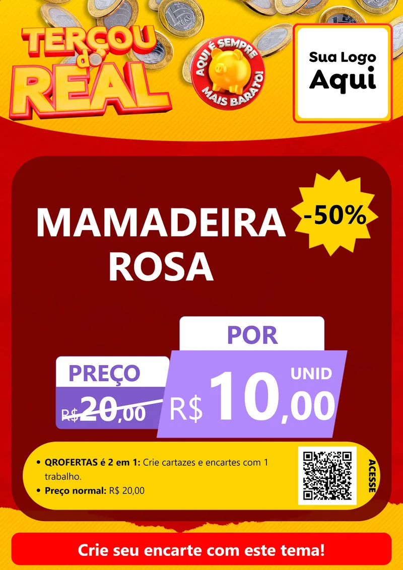Modelo de Cartaz para Cartaz A4 Vertical com o tema Terçou do Real para Bebês