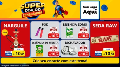 Modelo de TV para TV Horizontal com o tema Super Dia do Consumidor para Tabacaria