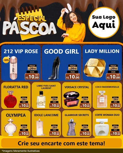 Modelo de Rede Social para Feed Instagram com o tema Especial Páscoa para Perfumes