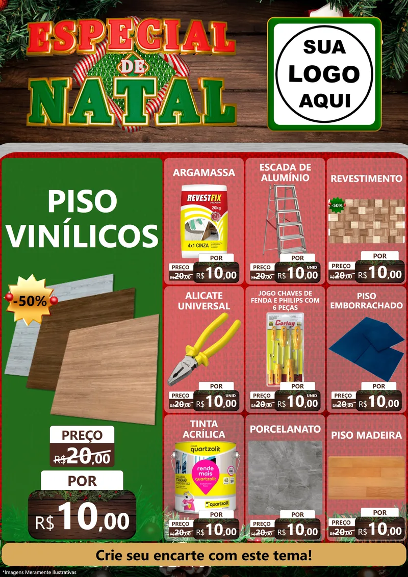 Modelo de Encarte para Encarte A4 Vertical com o tema Especial de Natal para Material para Construção