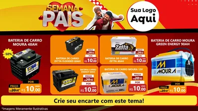 Modelo de TV para TV Horizontal com o tema Semana Dos Pais para Baterias Elétricas