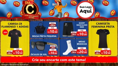 Modelo de TV para TV Horizontal com o tema Dia C - O Dia Mais Barato Do Mês para Roupas e acessórios