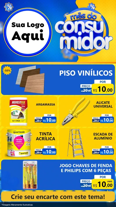Modelo de TV para TV Vertical com o tema Mês do Consumidor para Material para Construção