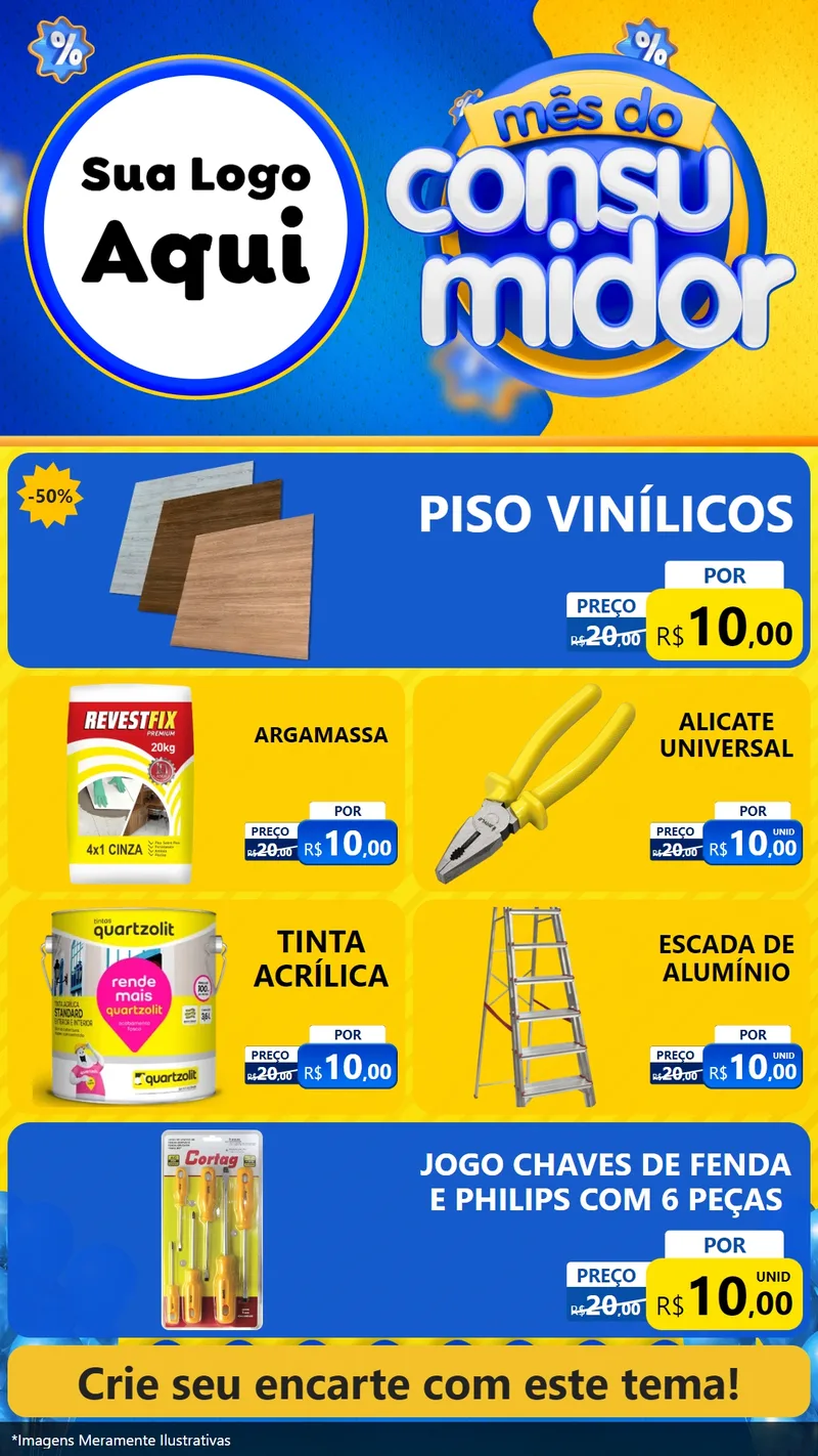 Modelo de TV para TV Vertical com o tema Mês do Consumidor para Material para Construção