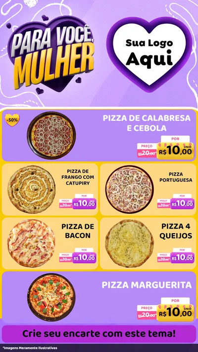 Modelo de TV para TV Vertical com o tema Para Você, Mulher para Pizzaria