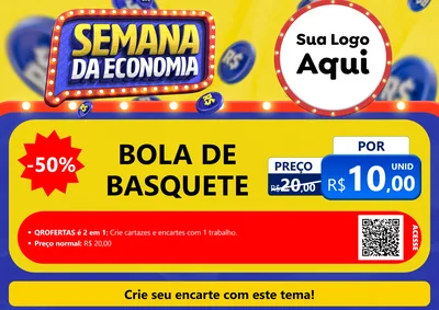 Modelo de Cartaz para Cartaz A4 Horizontal com o tema Semana da Economia para Artigos Esportivos