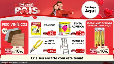 Modelo de TV para TV Horizontal com o tema Mês dos Pais para Material para Construção