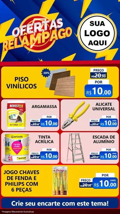 Modelo de TV para TV Vertical com o tema Ofertas Relâmpago para Material para Construção