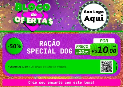Modelo de Cartaz para Cartaz A4 Horizontal com o tema Bloco de Ofertas para Pet Shop