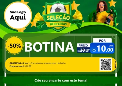 Modelo de Cartaz para Cartaz A4 Horizontal com o tema Seleção de Ofertas - Copa para Agropecuária