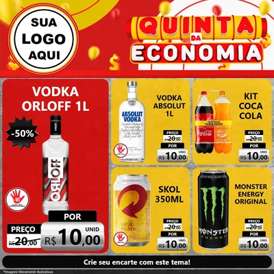 Modelo de Rede Social para Feed Facebook com o tema Quinta da Economia para Distribuidora de bebidas