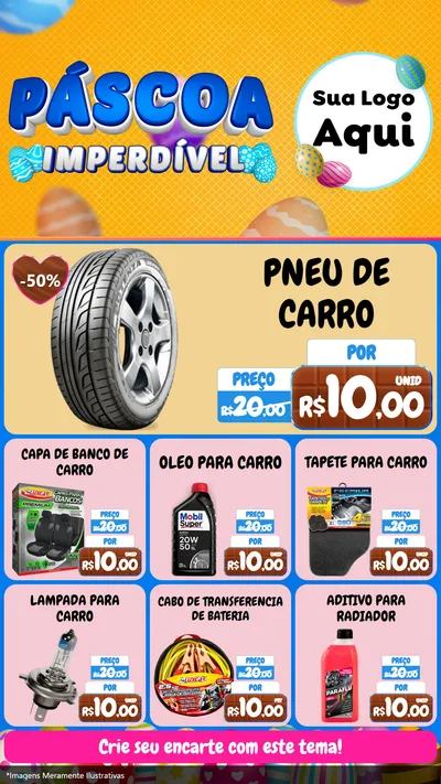 Modelo de Rede Social para Stories com o tema Páscoa Imperdível para Auto peças