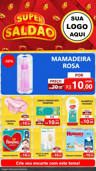 Modelo de Rede Social para Stories com o tema Super Saldão para Bebês